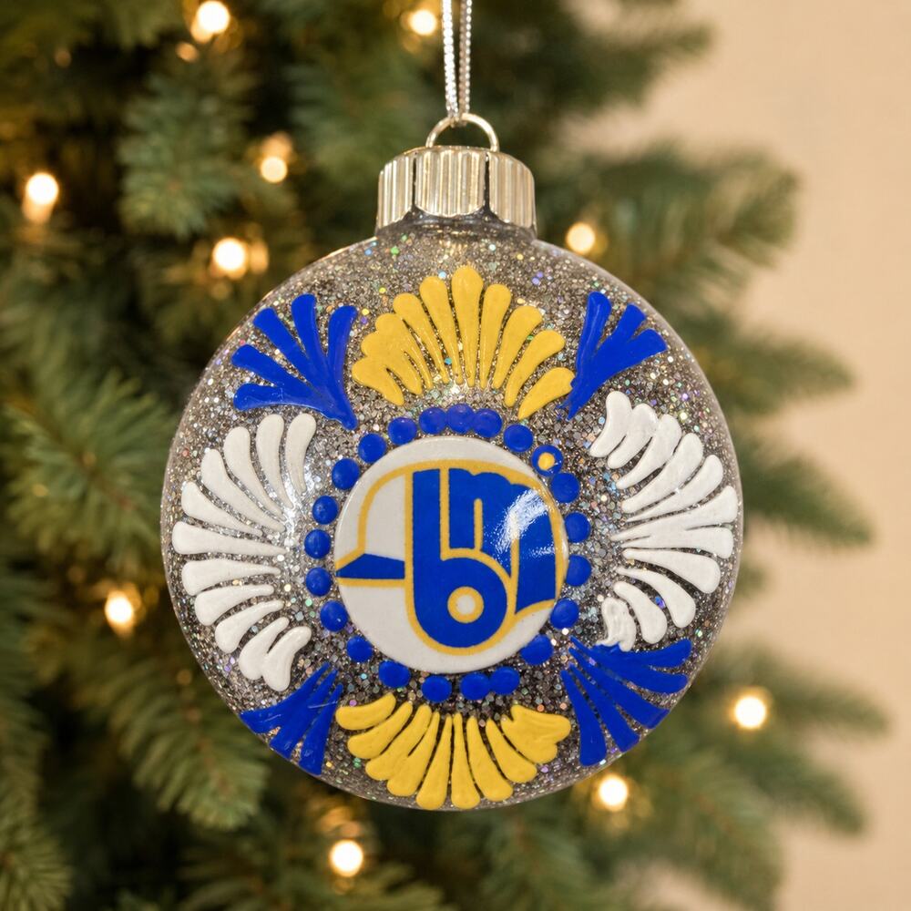 Milwaukee Brewers Retro 3 Inch Shatterproof Mandala Ornament